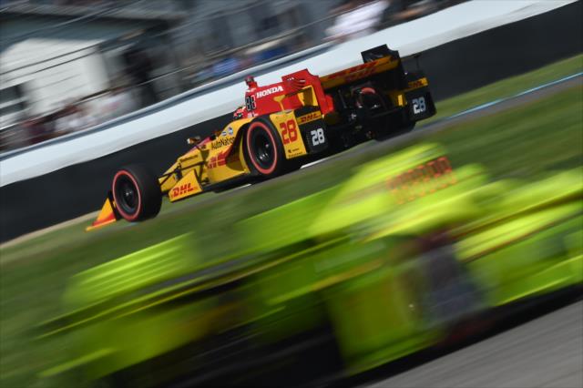 Ryan Hunter-Reay flies toward Turn 3 during the INDYCAR Grand Prix at the Indianapolis Motor Speedway -- Photo by: Chris Owens