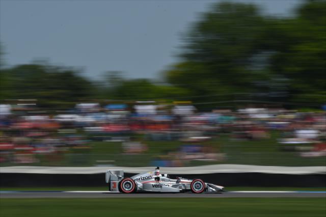 Helio Castroneves exits the Turn 5-6 chicane onto the backstretch during the INDYCAR Grand Prix at the Indianapolis Motor Speedway -- Photo by: Chris Owens