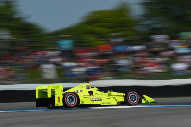 Simon Pagenaud hits the apex of Turn 6 during the INDYCAR Grand Prix at the Indianapolis Motor Speedway -- Photo by: Chris Owens