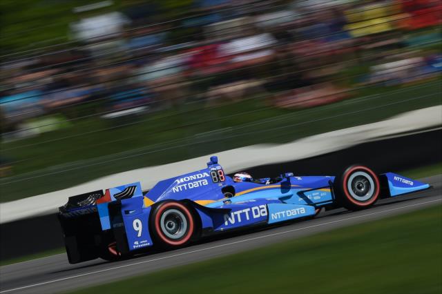 Scott Dixon screams down the backstretch during the INDYCAR Grand Prix at the Indianapolis Motor Speedway -- Photo by: Chris Owens