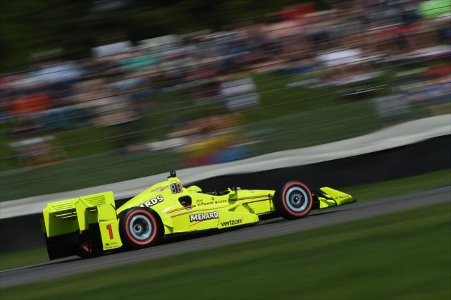 Simon Pagenaud screams down the backstretch during the INDYCAR Grand Prix at the Indianapolis Motor Speedway -- Photo by: Chris Owens