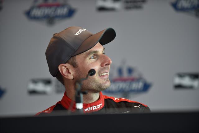 Will Power smiles as he takes questions during a post race press conference -- Photo by: Dana Garrett