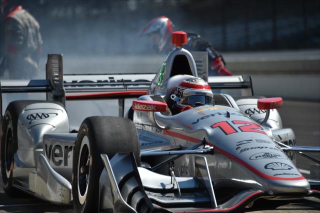 Will Power pulls out of the pits during the INDYCAR GP. -- Photo by: Dana Garrett
