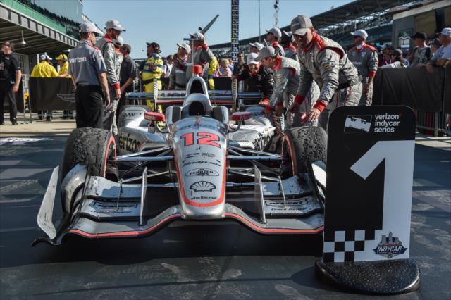 Will Power's car after parking in Victory Lane -- Photo by: John Cote
