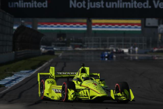 Simon Pagenaud sets up for Turn 7 during the INDYCAR Grand Prix at the Indianapolis Motor Speedway -- Photo by: Joe Skibinski