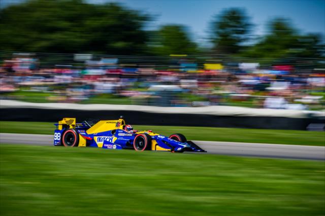 Alexander Rossi dives into Turn 8 during the INDYCAR Grand Prix at the Indianapolis Motor Speedway -- Photo by: Karl Zemlin