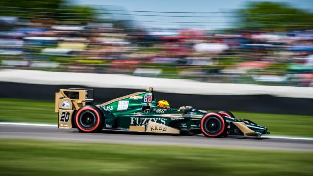 Spencer Pigot streaks toward Turn 8 during the INDYCAR Grand Prix at the Indianapolis Motor Speedway -- Photo by: Karl Zemlin
