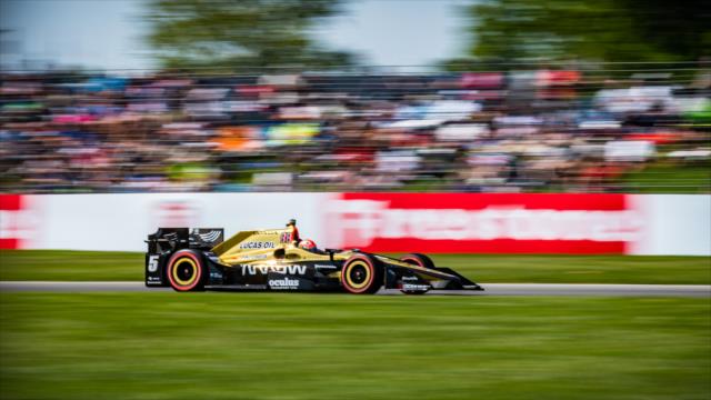 James Hinchcliffe streaks toward Turn 8 during the INDYCAR Grand Prix at the Indianapolis Motor Speedway -- Photo by: Karl Zemlin