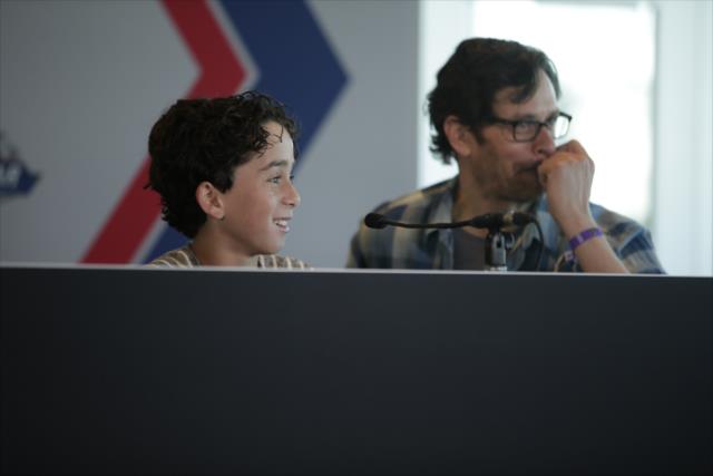 'Diary of a Wimpy Kid' stars Jason Drucker and Tom Everett Scott during a press conference at IMS -- Photo by: Shawn Gritzmacher