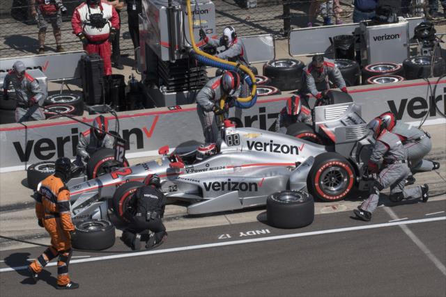 Will Power comes in for tires and fuel on pit lane during the INDYCAR Grand Prix at the Indianapolis Motor Speedway -- Photo by: Walter Kuhn