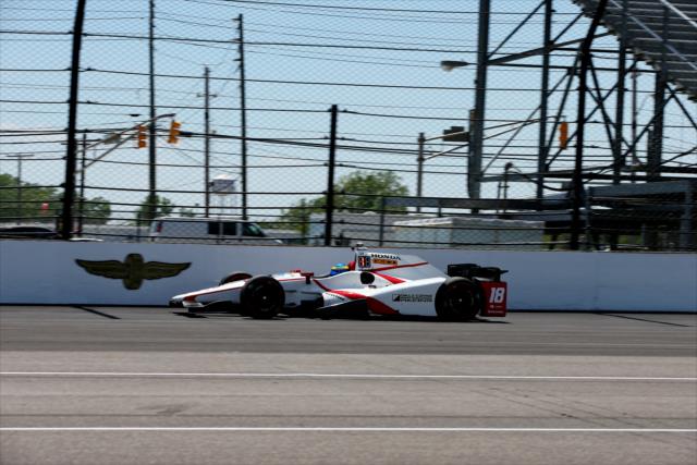 Sebastien Bourdais makes his way though the South Chute during practice for the 101st Indianapolis 500 -- Photo by: Chris Jones