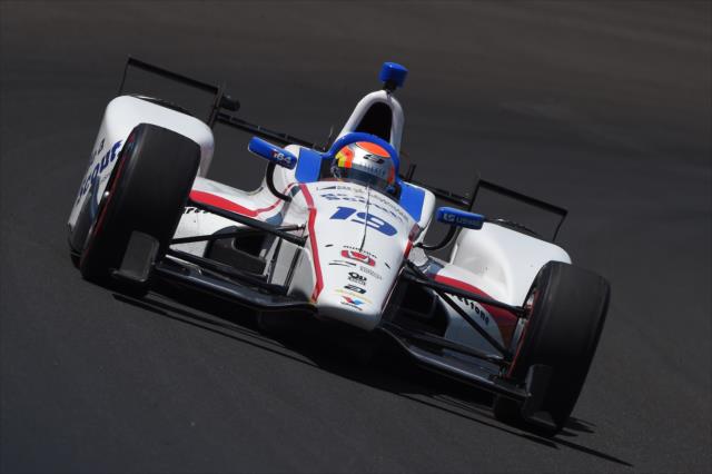 Ed Jones sets sail through Turn 3 during practice for the 101st Indianapolis 500 -- Photo by: Chris Owens