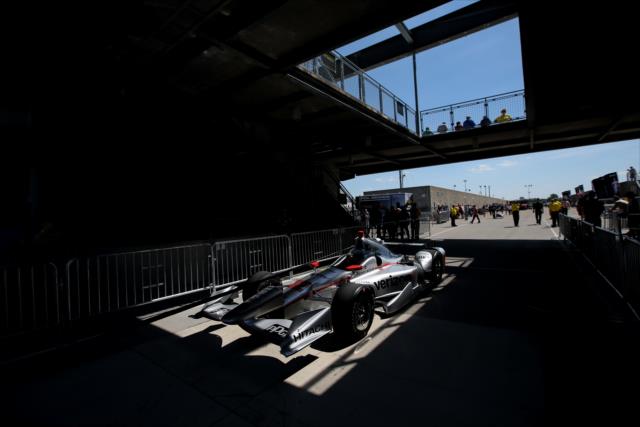 The No. 12 Verizon Chevrolet of Will Power is wheeled from Gasoline Alley to pit lane prior to practice for the 101st Indianapolis 500 -- Photo by: Joe Skibinski