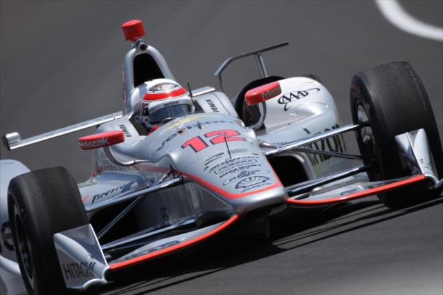 Will Power exits Turn 1 during practice for the 101st Indianapolis 500 -- Photo by: Matt Fraver