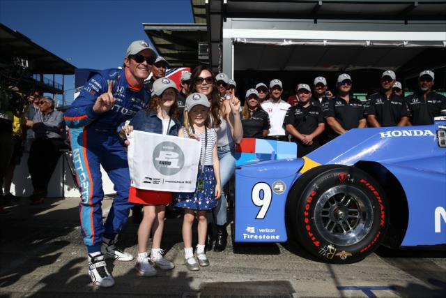 Scott Dixon and family following his Pole day win. -- Photo by: Chris Jones