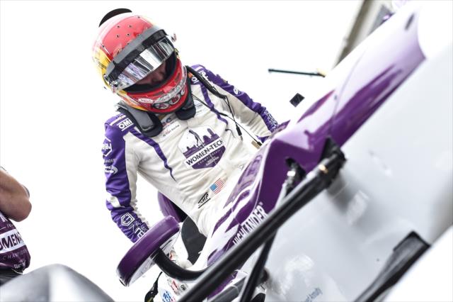 Zach Veach prepares for Indianapolis 500 qualifying -- Photo by: Chris Owens