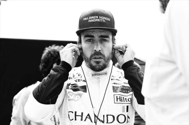 Fernando Alonso prepares for Indianapolis 500 qualifying -- Photo by: Chris Owens