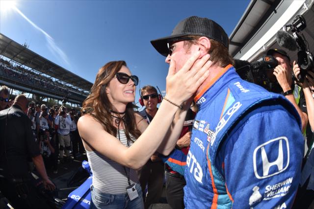Scott Dixon following his pole position win at the Indianapolis Motor Speedway. -- Photo by: Chris Owens