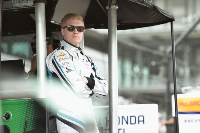 Spencer Pigot prepares for Indianapolis 500 qualifying -- Photo by: Chris Owens