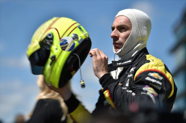 Simon Pagenaud prepares for his  qualifying run at the Indianapolis Motor Speedway. -- Photo by: Chris Owens