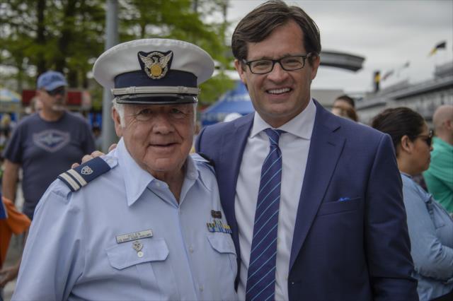 IMS President J. Douglas Boles with a military veteran during Crown Royal Armed Forces Weekend -- Photo by: Forrest Mellott