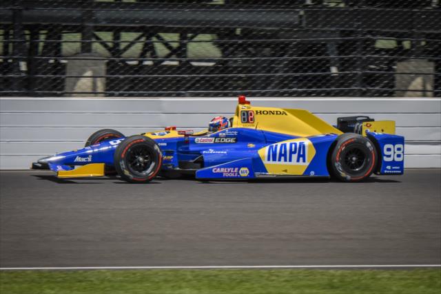 Fast Nine qualifier Alexander Rossi during morning practice on Pole Day -- Photo by: Forrest Mellott