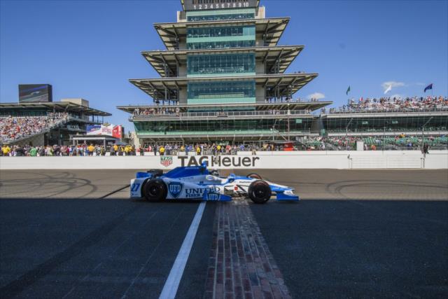 Marco Andretti crosses the Yard of Bricks on Pole Day at the Indianapolis Motor Speedway. -- Photo by: Forrest Mellott