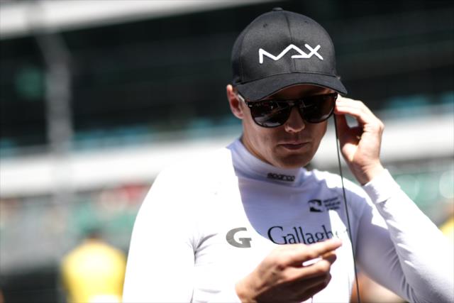 Max Chilton prepares for qualifications on at the Indianapolis Motor Speedway. -- Photo by: Joe Skibinski