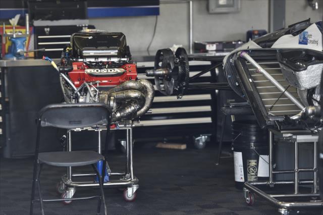 A Honda HI18 V-6 engine ready for installation in Gasoline Alley at the Indianapolis Motor Speedway -- Photo by: Chris Owens