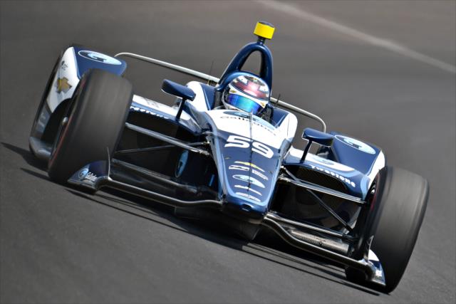 Max Chilton sails through Turn 1 during qualifications for the 102nd Indianapolis 500 at the Indianapolis Motor Speedway -- Photo by: John Cote