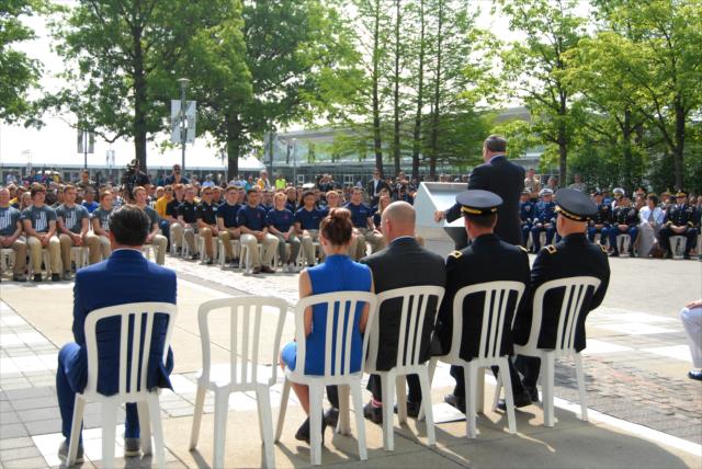 The enlistment ceremony in the Pagoda Plaza at the Indianapolis Motor Speedway -- Photo by: Mike Young