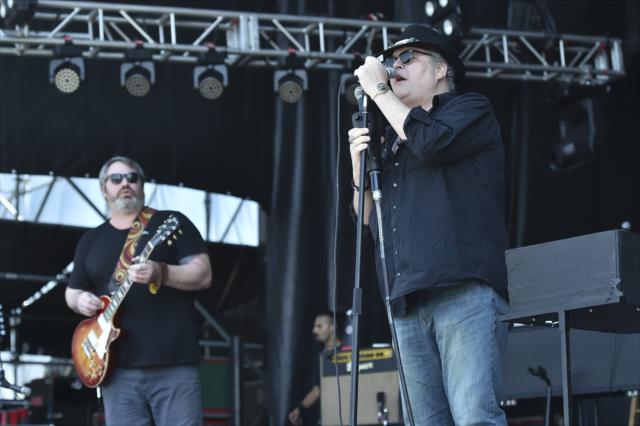 John Popper and Blues Traveler perform on stage during the Miller Lite Carb Day concert on the infield at the Indianapolis Motor Speedway -- Photo by: Chris Owens