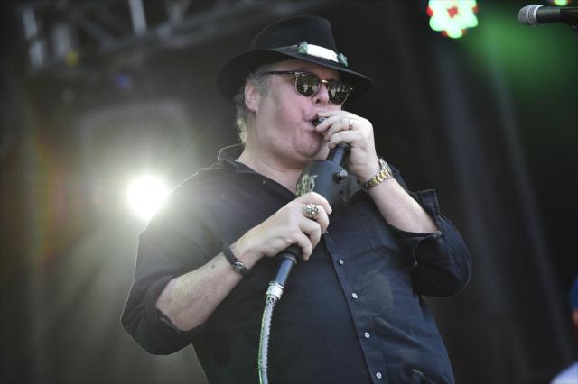 John Popper of Blues Traveler performs on stage during the Miller Lite Carb Day concert on the infield at the Indianapolis Motor Speedway -- Photo by: Chris Owens