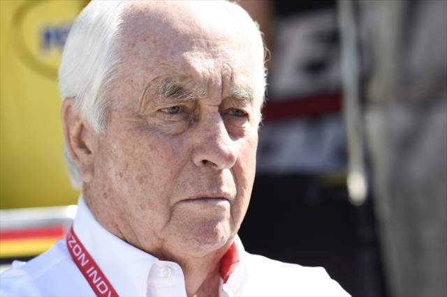 Roger Penske looks on from pit lane during the final practice for the 102nd Indianapolis 500 on Miller Lite Carb Day at the Indianapolis Motor Speedway -- Photo by: Chris Owens