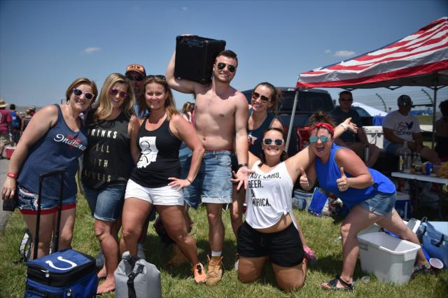 Fans get into the spirit on the infield during Miller Lite Carb Day at the Indianapolis Motor Speedway -- Photo by: Dana Garrett