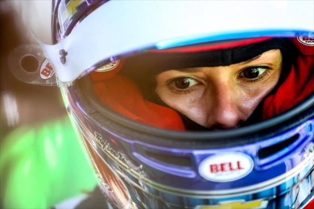 Danica Patrick in total focus along pit lane prior to the final practice for the 102nd Indianapolis 500 on Miller Lite Carb Day at the Indianapolis Motor Speedway -- Photo by: Shawn Gritzmacher