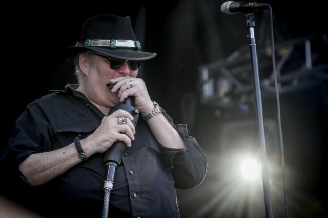 John Popper of Blues Traveler performs on stage during the Miller Lite Carb Day concert on the infield at the Indianapolis Motor Speedway -- Photo by: Shawn Gritzmacher