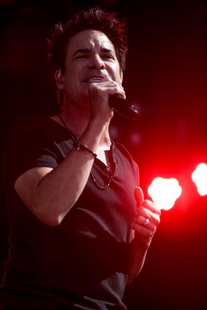 Patrick Monahan of Train performs on stage during the Miller Lite Carb Day concert on the infield at the Indianapolis Motor Speedway -- Photo by: Shawn Gritzmacher