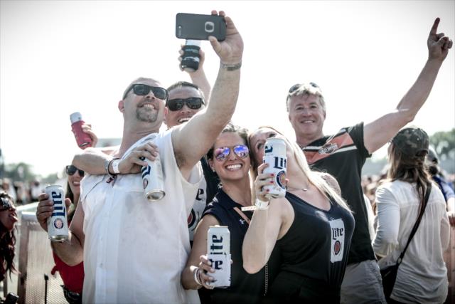 Fans enjoying the Miller Lite Carb Day concert with Train and Blues Traveler on the infield at the Indianapolis Motor Speedway -- Photo by: Shawn Gritzmacher