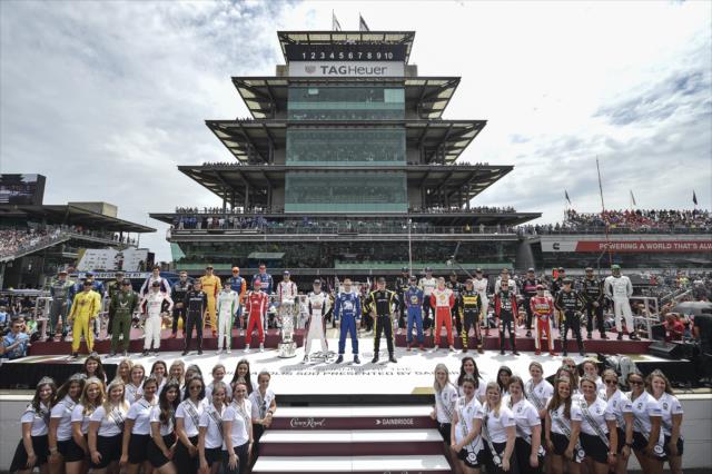 The field of 33 drivers prior to the 103rd running of the Indianapolis 500 presented by Gainbridge -- Photo by: Chris Owens