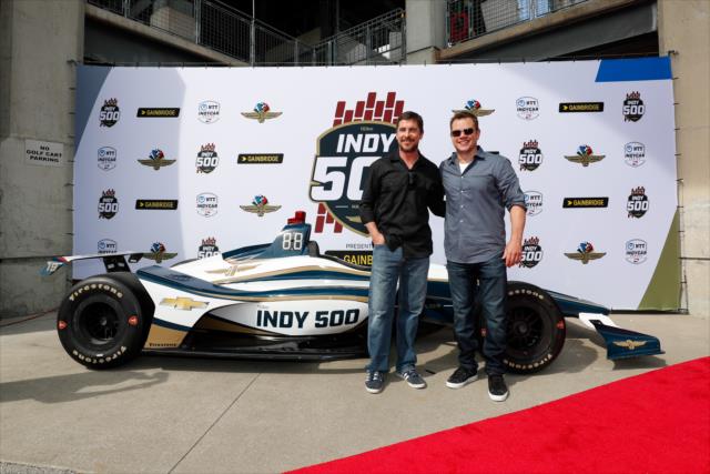 Christian Bale and Matt Damon on the red carpet at the 103rd Running of the Indianapolis 500 presented by Gainbridge -- Photo by: Joe Skibinski