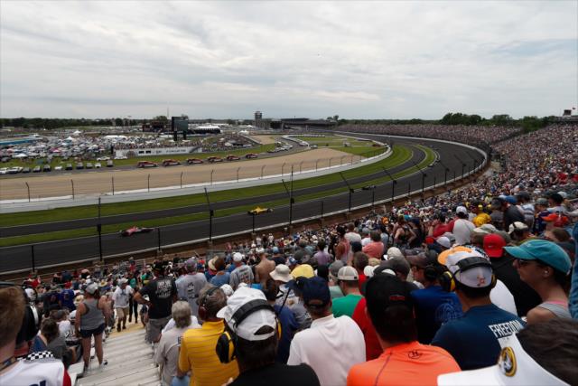 Fans enjoy the action during the 103rd Running of the Indianapolis 500 presented by Gainbridge -- Photo by: Joe Skibinski