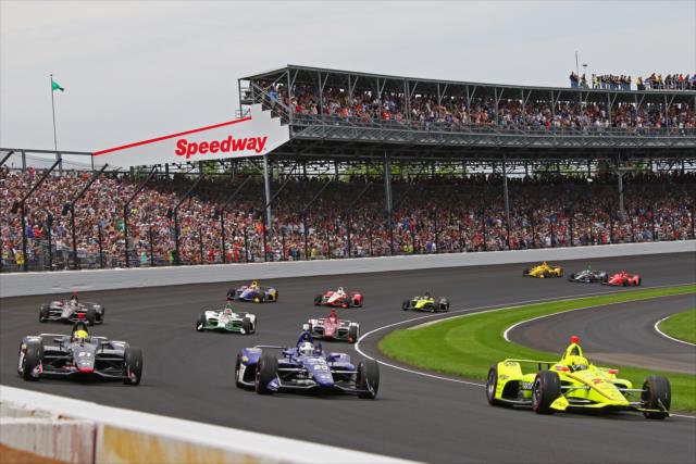 Front row of the 103rd Running of the Indianapolis 500 presented by Gainbridge -- Photo by: Mike Harding