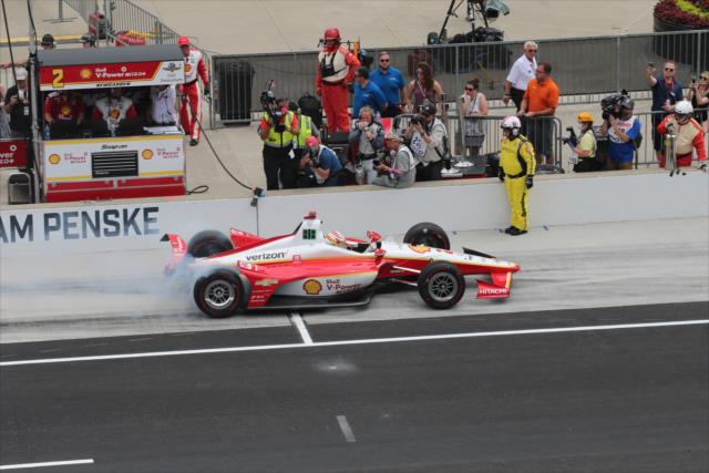 Josef Newgarden leaves the pits after a pitstop. -- Photo by: Richard Dowdy