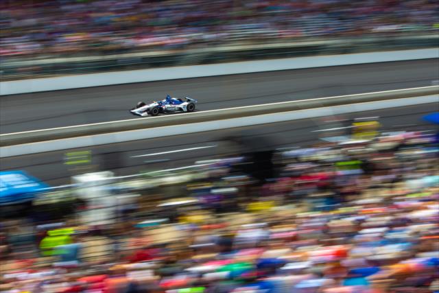 Graham Rahal screams down the main straight during the 2019 Indianapolis 500. -- Photo by: Stephen King