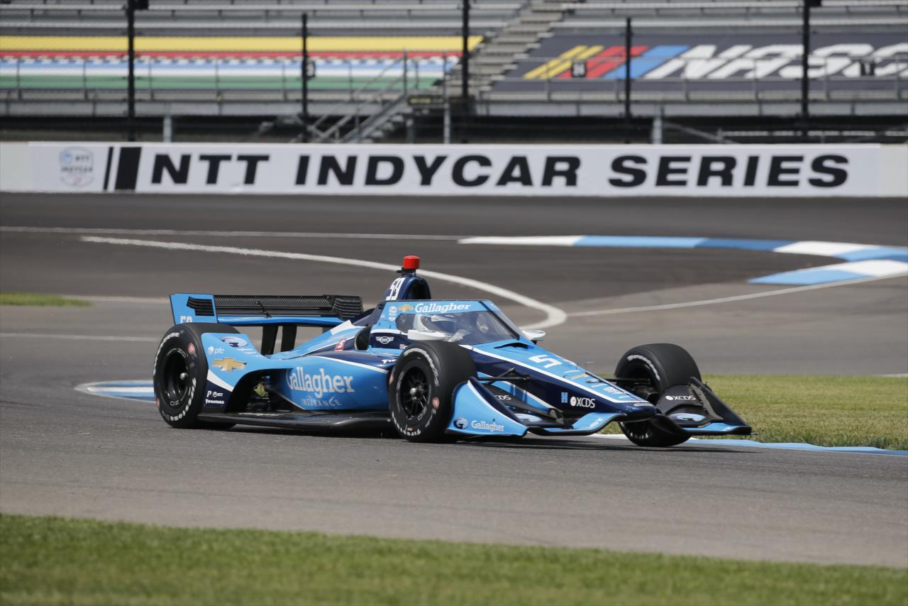 Max Chilton sails through Turn 2 during practice for the GMR Grand Prix on the Indianapolis Motor Speedway Road Course -- Photo by: Chris Jones