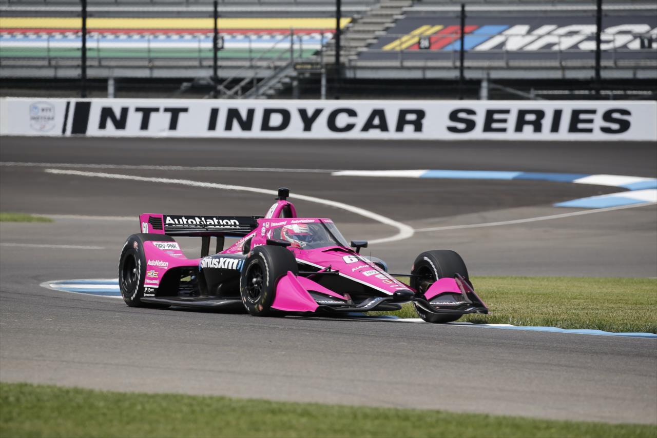 Jack Harvey shoots through Turn 2 during practice for the GMR Grand Prix on the Indianapolis Motor Speedway Road Course -- Photo by: Chris Jones