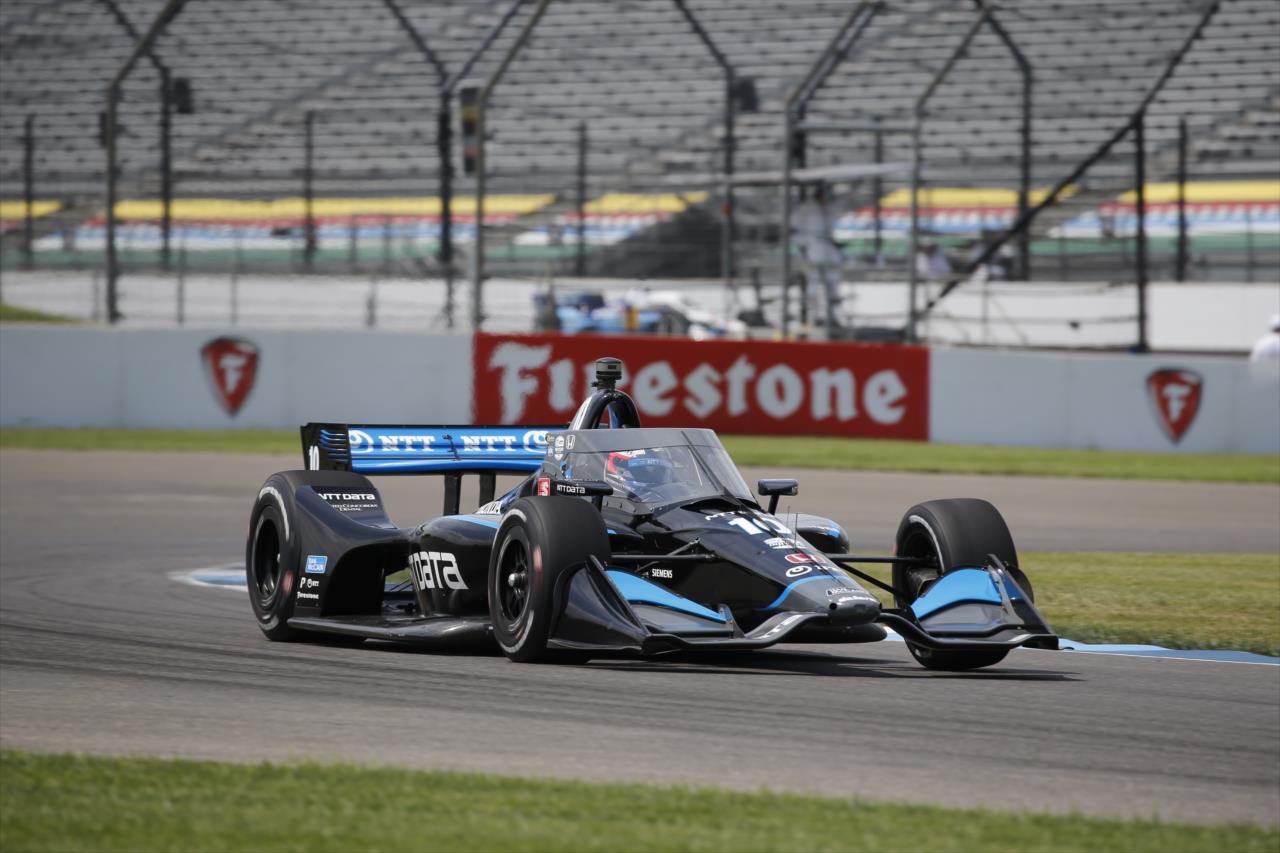 Felix Rosenqvist exits Turn 2 during practice for the GMR Grand Prix on the Indianapolis Motor Speedway Road Course -- Photo by: Chris Jones