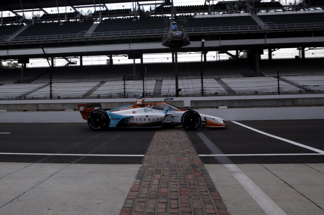 Colton Herta rolls down pit lane during practice for the GMR Grand Prix on the Indianapolis Motor Speedway Road Course -- Photo by: Chris Jones