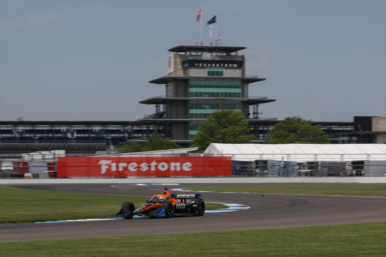 Oliver Askew navigates the backstretch esses (Turns 8-10) during practice for the GMR Grand Prix on the Indianapolis Motor Speedway Road Course -- Photo by: Chris Owens